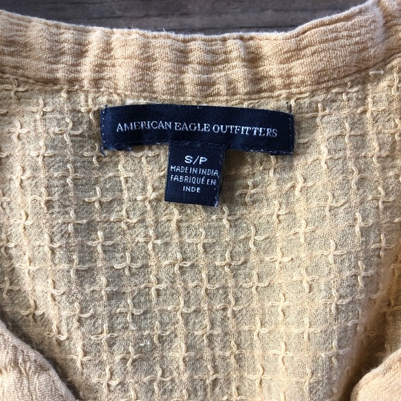 American Eagle gold mustard yellow button front tank top - Picture 7 of 13